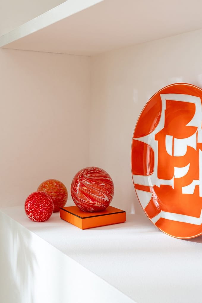 J-Line presse-papier Bal - glas - oranje - large