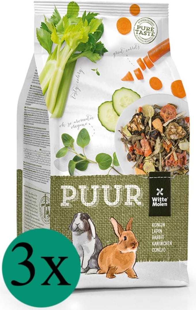 Puur Witte Molen - Konijn - Voordeelverpakking - 3x 2kg
