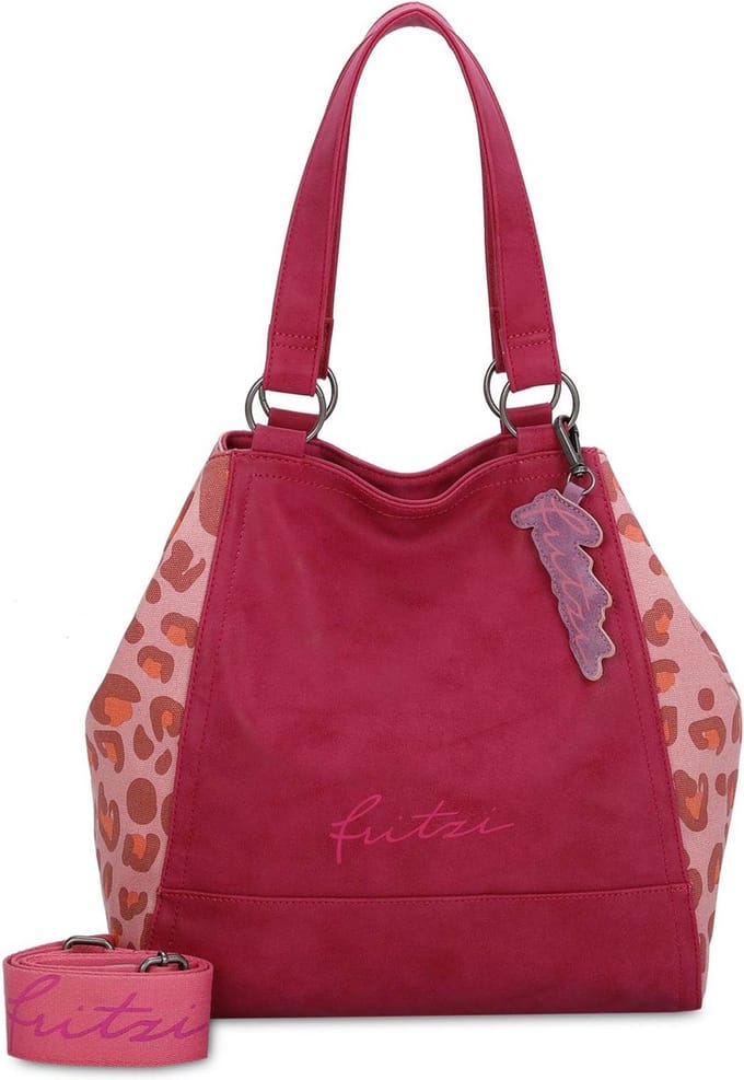 Fritzi aus Preußen Schoudertas Joy01 Vintage Mix Shopper Pink Brick (rood)paars Roze
