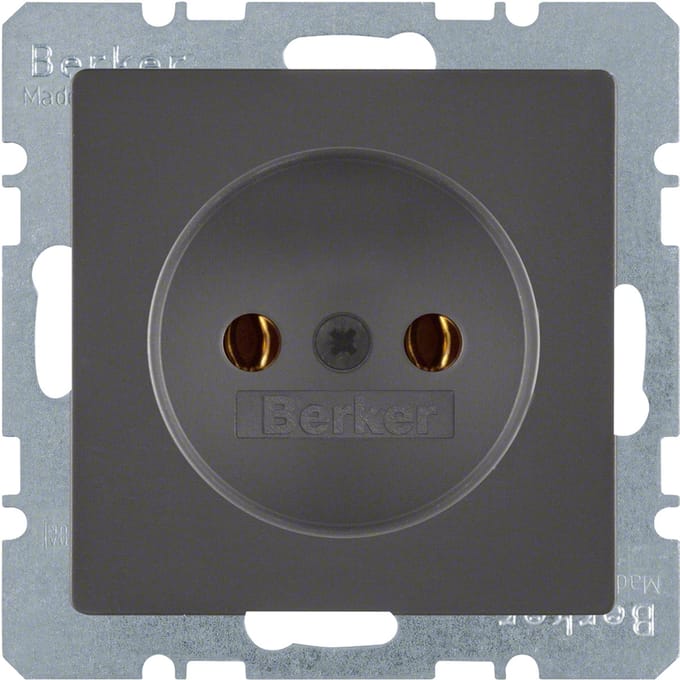 BERKER Q1 Inbouw wandcontactdoos 1-voudig antraciet