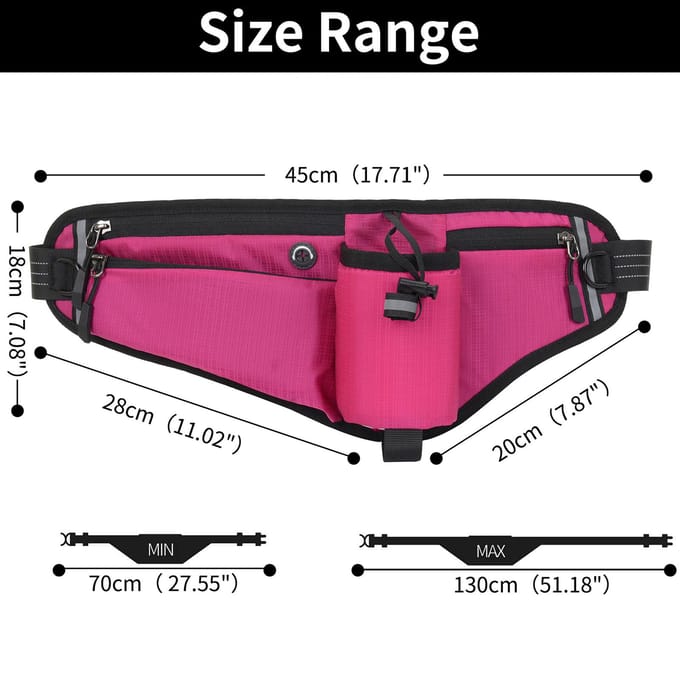 Verstelbare Hardloop Tailleband met Waterfleshouder black