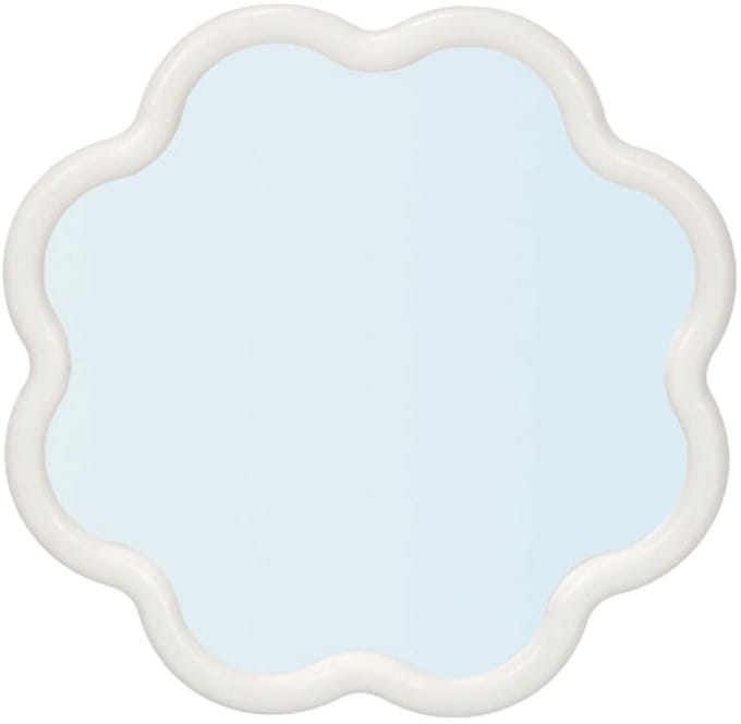 Giftdecor Spiegel flower - wit - 40 x 40 cm - bloem vorm - wandspiegel
