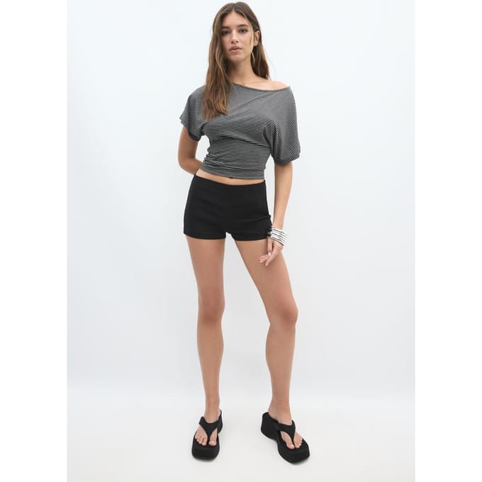 Stradivarius T-shirt met streepdessin  Donkergrijs S