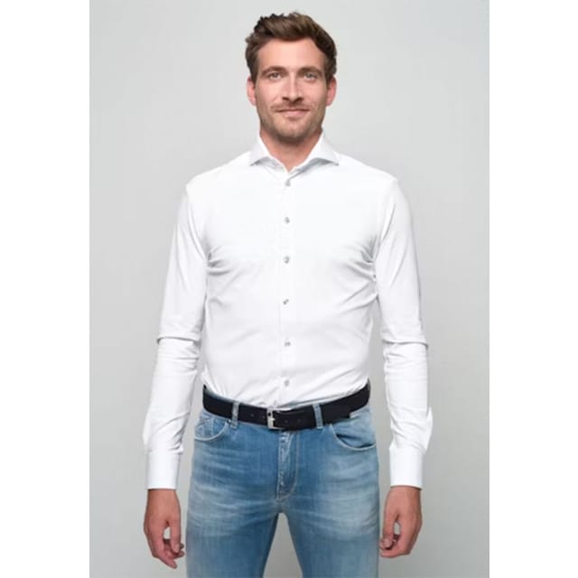 John Miller Slim Fit Lange Mouw Overhemden Wit 5346516