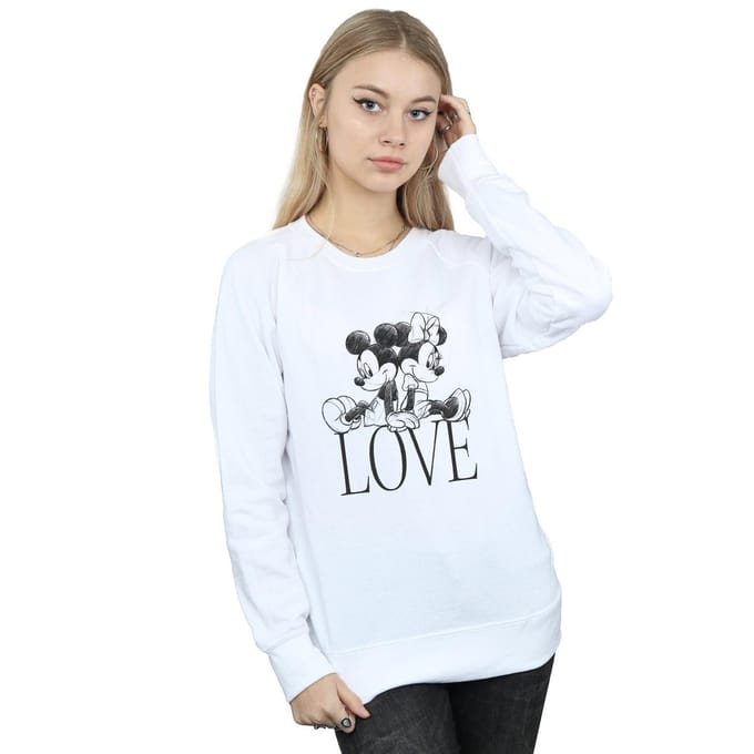 Disney Dames/Dames Mickey en Minnie Mouse Love Sweatshirt (Wit)