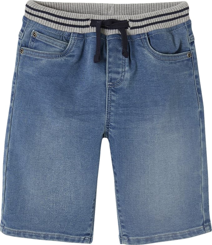Vertbaudet Makkelijk aan te trekken bermuda voor jongens van molton met denim-effect
