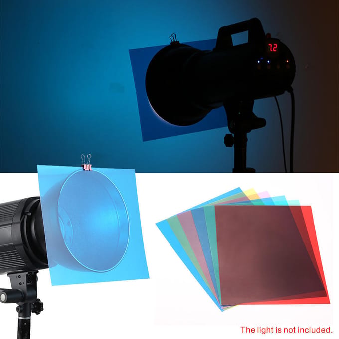 6 stuks Transparante Verlichting Kleurcorrectie Gel Sheets Filters voor Flash DD black