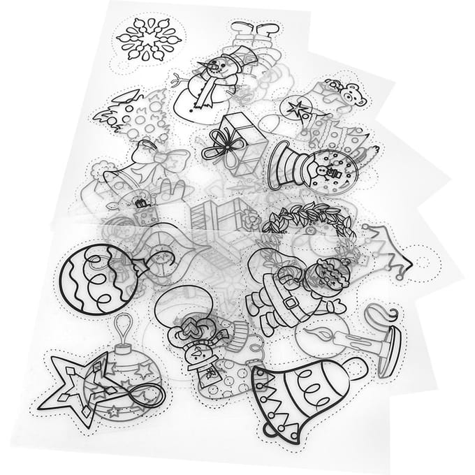 12 stuks Krimpfolie Vellen Kerst Set Klein Patroon DIY Handgemaakte Accessoires white