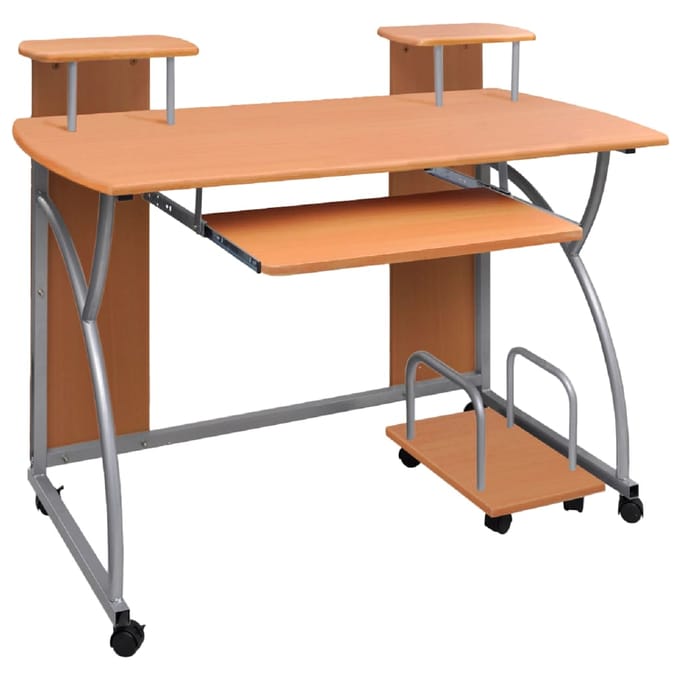 vidaXL - Computerbureau - 110x52x88,5 - cm - bewerkt - hout - bruin