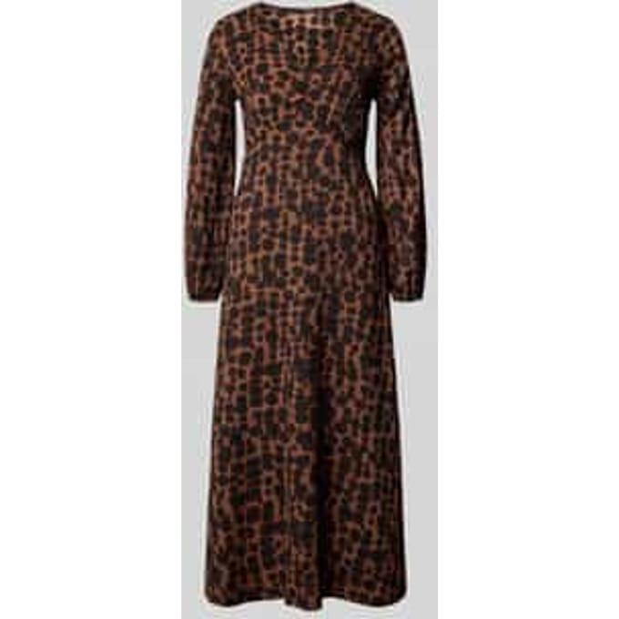 Midi-jurk met v-hals