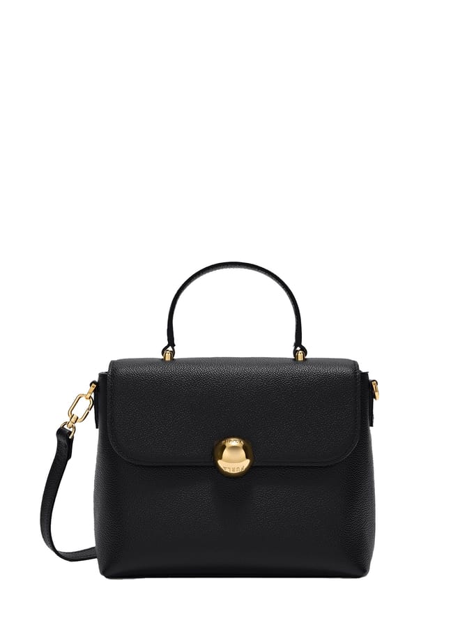 FURLA Leren handtas avondtas Vitello Night Moonlight Top Handle Bag Nero zwart