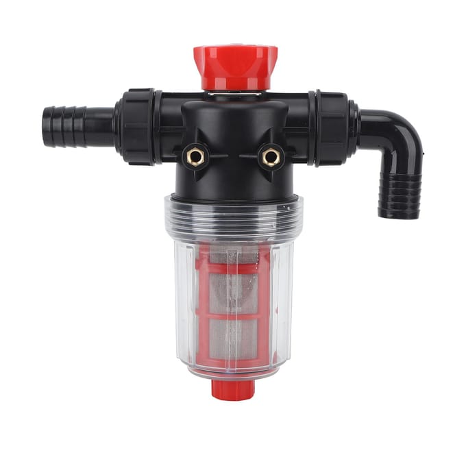 Irrigatiewaterpompfilter Fijnmazig Dubbellaags Filtratie Hoge Doorstroming Inline Zeef voor Tuin black