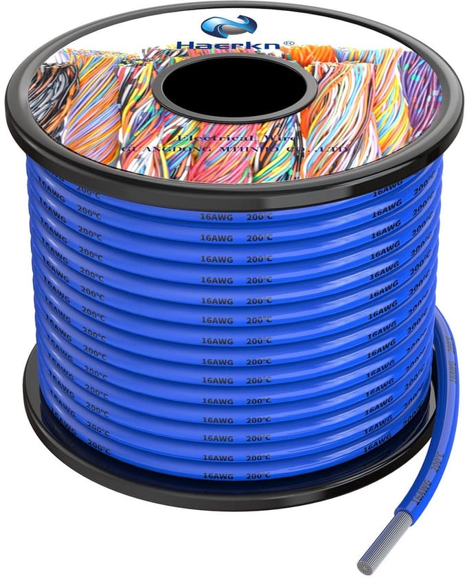Flexibele Siliconen Elektrische Draadkabel 16 AWG 1,3mm² Blauw 15 Meter