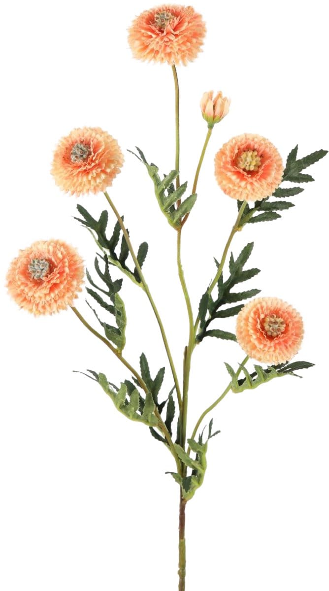 Viv! Home Luxuries Chrysant Pompon - kunstbloem - perzik - 72cm