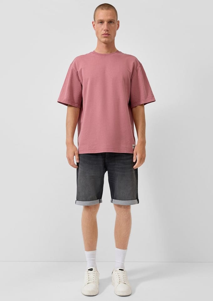 Short van denim met omgeslagen zoom QS