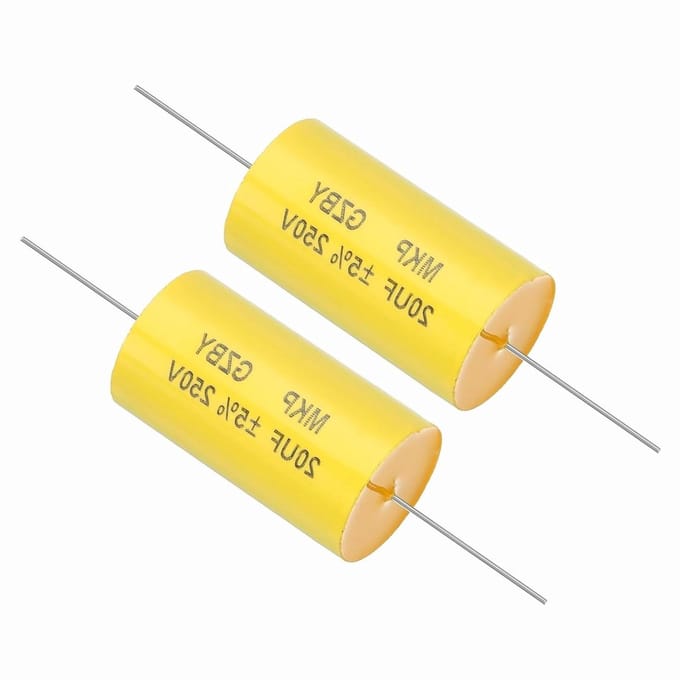 Film Condensator - Audio Component - Audio Crossover - Hoge Spanning - 20 uf 250V - Geel