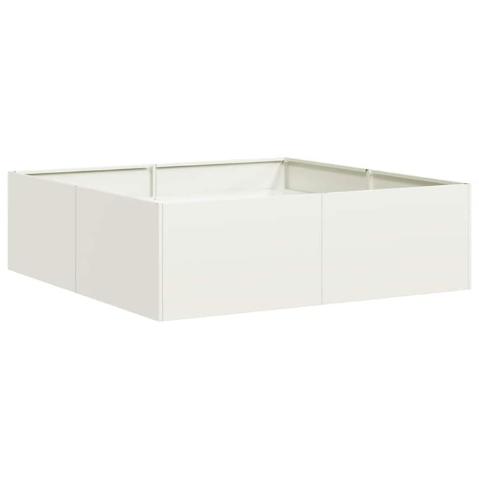 vidaXL - Plantenbak - 100x100x30 - cm - staal - wit