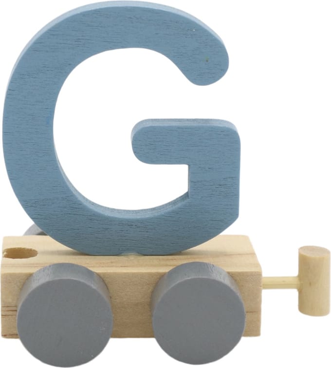 Lettertrein G blauw | * totale trein pas vanaf 3, diverse, wagonnetjes bestellen aub