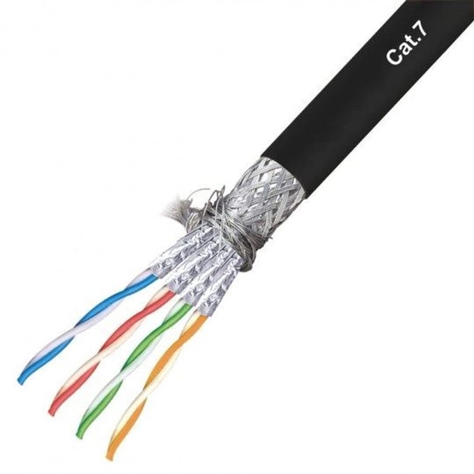 S/FTP CAT7 soepel LSZH 100M 100% koper zwart (netwerkkabel op rol) - Netwerkkabel - Computerkabel - Kabel