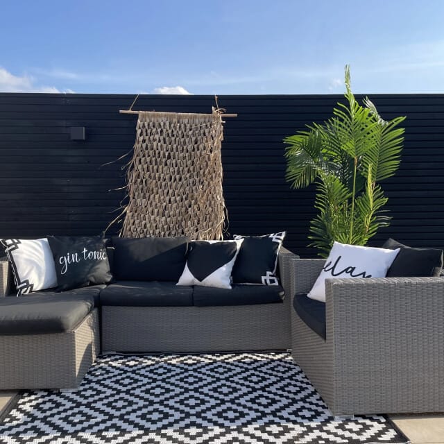 Gek op kussens! Sierkussen black & white relax outdoor | 45 x 45 cm | polyester