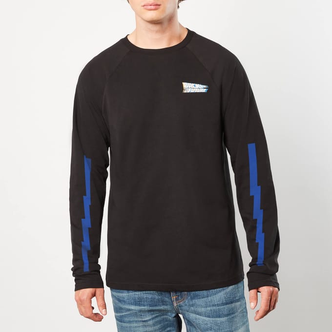 Back to the Future 3D Logo Unisex Long Sleeve T-Shirt - Zwart - M
