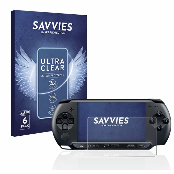 Savvies - Screenprotector voor Sony PSP 1004 - Folie Beschermfolie transparant 6 Stuks