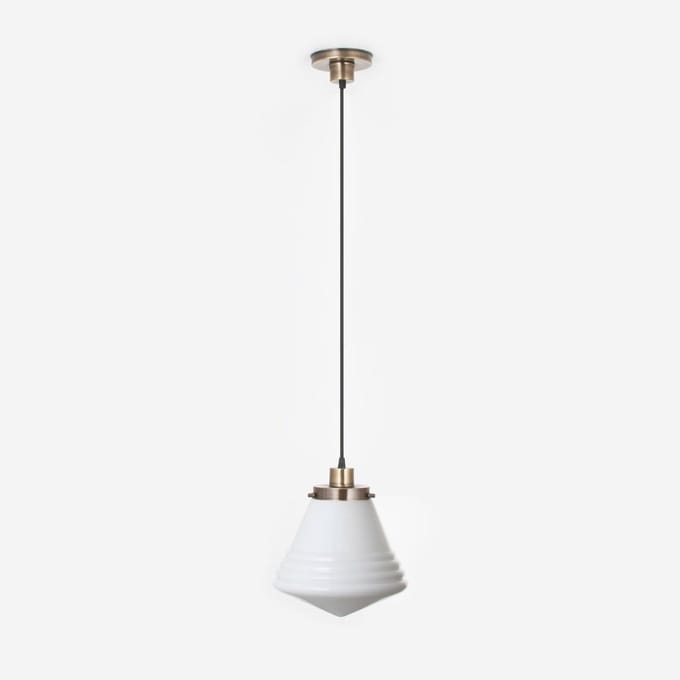 Hanglamp aan snoer Luxe School Medium 20's Brons - Art Deco Trade