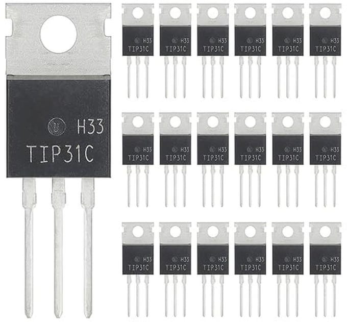 NPN Silicium Vermogenstransistor TIP31 - 3A 100V Darlington Transistors voor Doe-Het-Zelvers - Verpakking van 20 Stuks