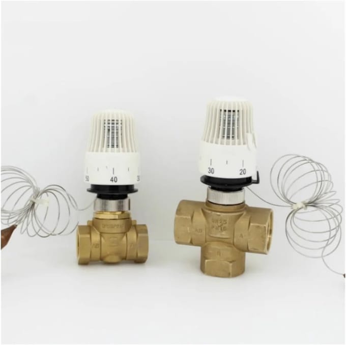 Thermostaatkop Bediening - Thermostatisch Ventiel - Vloerverwarming Regelen - Messing Constructie - M30 Aansluiting - Zilver