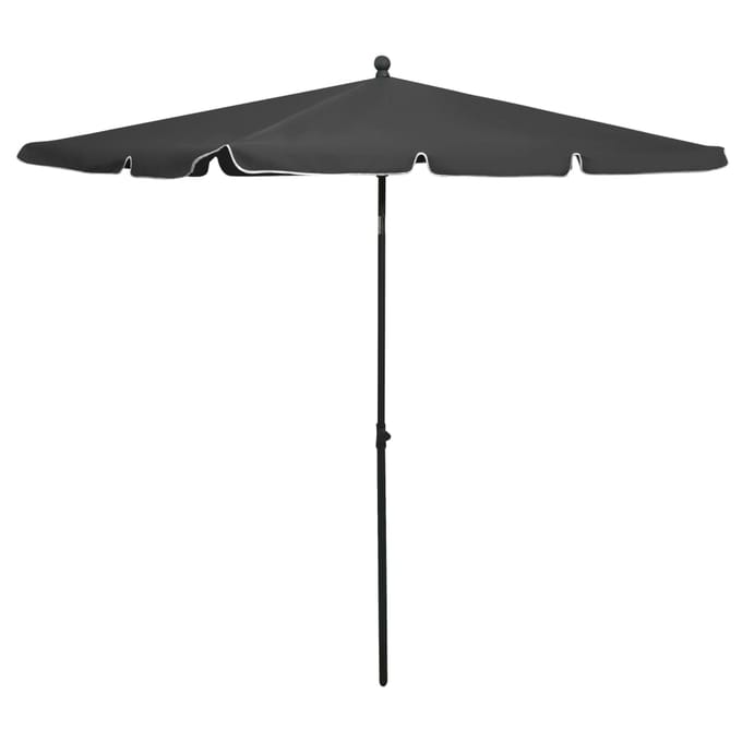 vidaXL Parasol met paal 210x140 cm antracietkleurig
