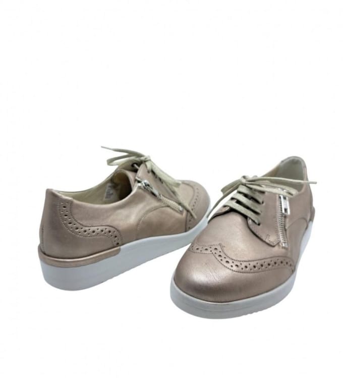 Solidus 51002-40596 champagne | comfortabele dames veterschoen