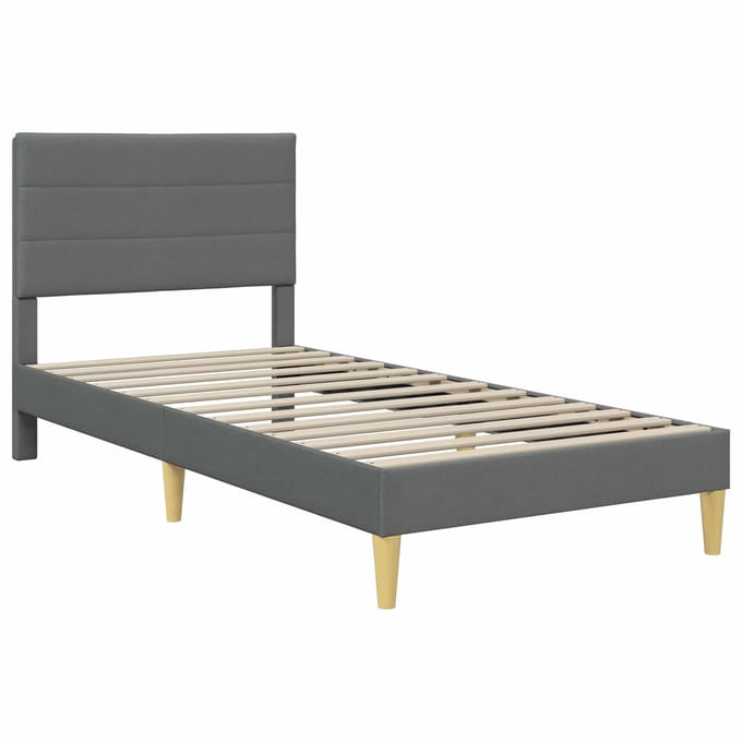 vidaXL - Bedframe - met - hoofdeinde - Donkergrijs - 100 - x - 200 - cm - Stof