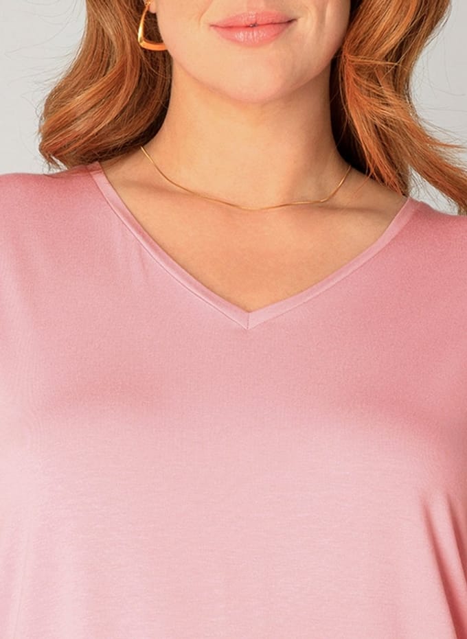 BASE LEVEL CURVY Alba T-Shirts - Soft Pink - maat X-0(44)