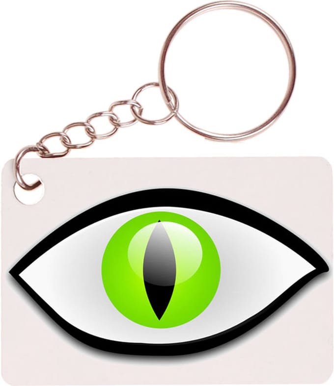 Sleutelhanger 6x4cm - Groene Ogen