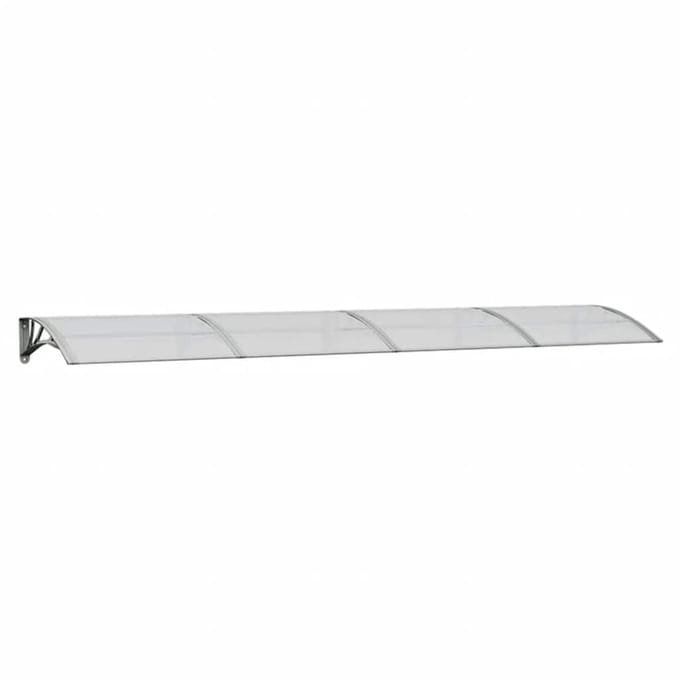 vidaXL - Deurluifel - 350x75 - cm - polycarbonaat - grijs - en - transparant