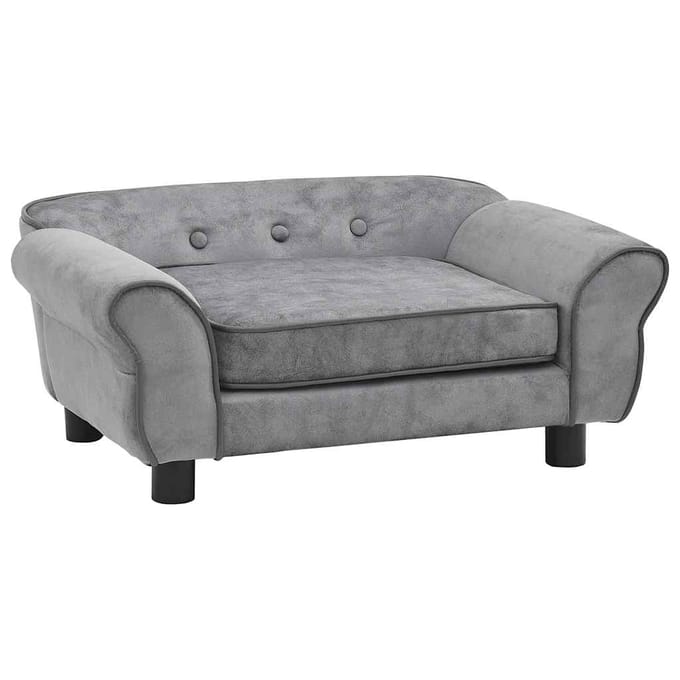 vidaXL Hondenbank 72x45x30 cm pluche grijs