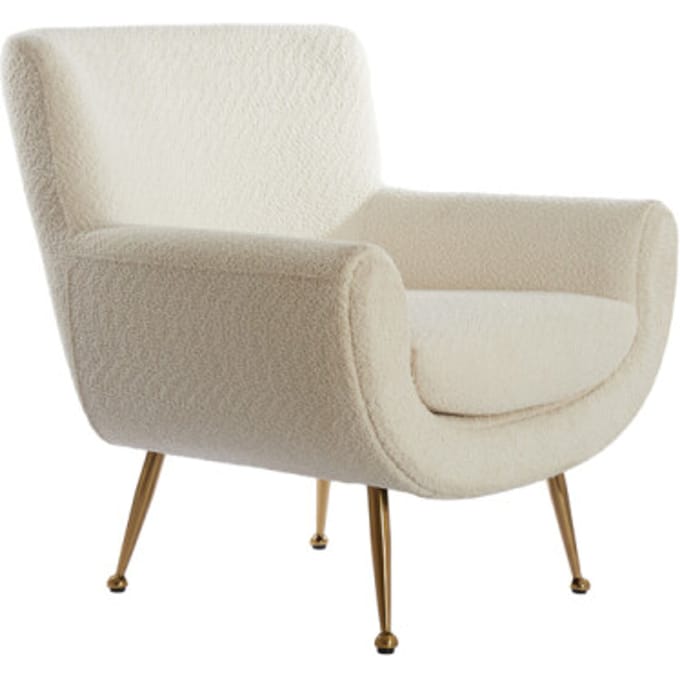 Light & Living Fauteuil Vinstra - Bouclé - Wit