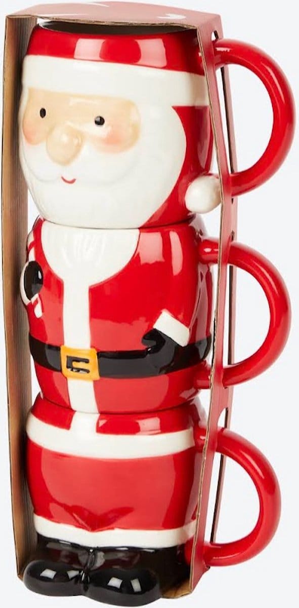Kerstmokken set van 3 Mokken Kerst