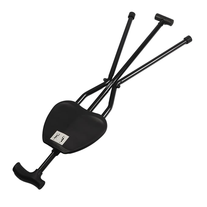 Béquille Pliable avec Siège 3 Pieds Poignée Canne Bâton de Marche Unisexe pour Personnes Âgées blanc