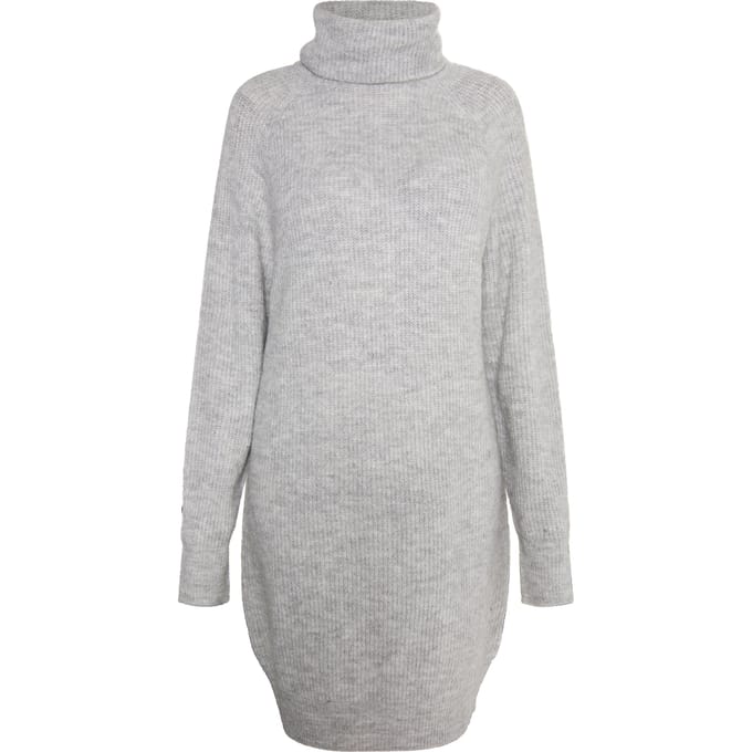 usha Gebreide jurk Dames licht grijs melange
