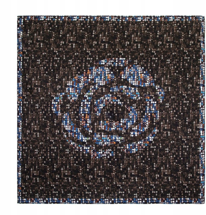 WITTCHEN Zijden Dames Sjaaltje - Brons/Blauw - 66x66 cm