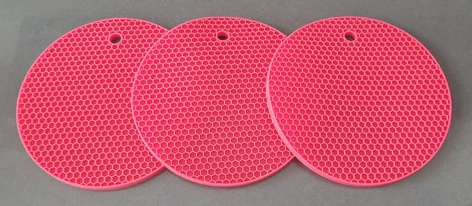 Pannen onderzetter -  Rood - 17.5cm - 3Stuks - Rond