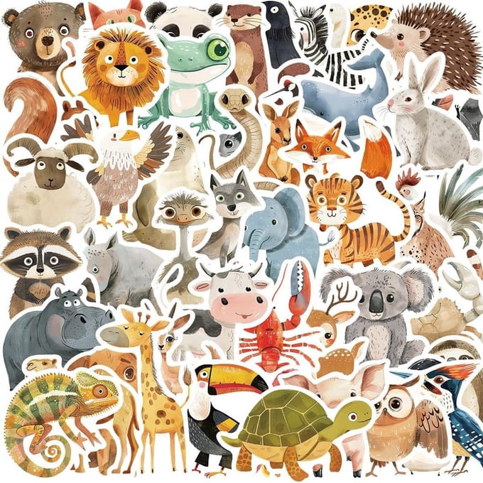 Dailygoody - Dieren Stickers - Waterdicht - Zelfklevend - Geschikt