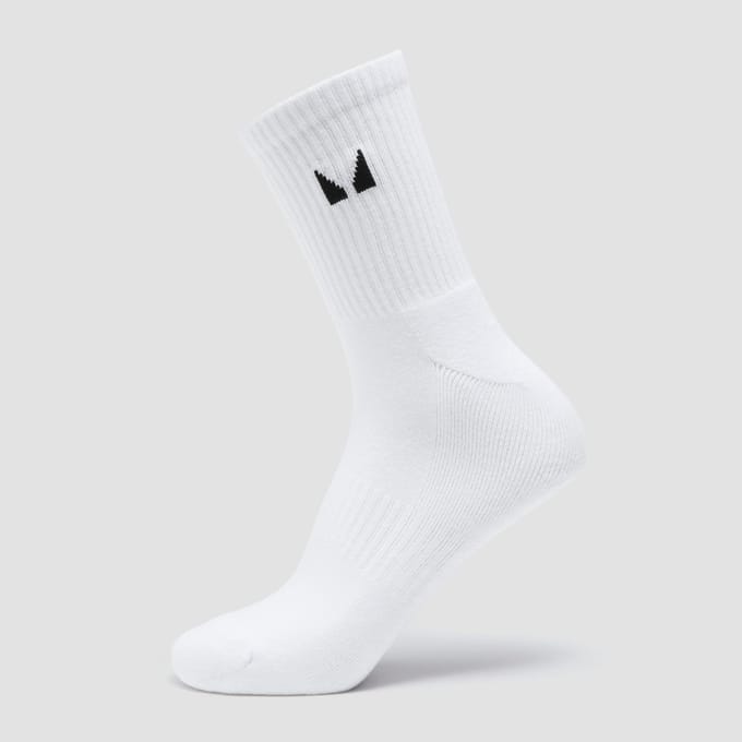MP Unisex Crew Socks (3 Pack) - White/Black/Grey Marl - UK 2-5