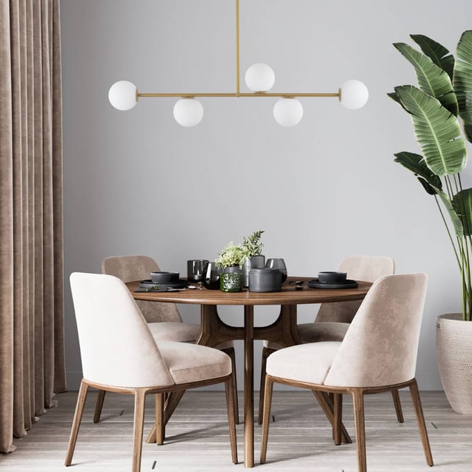 SIGMA Plafondlamp Gama, 5-lamps, goud