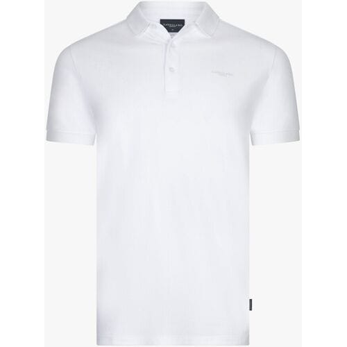 Cavallaro Napoli Polo Bavegio Organic Cotton Blend Subtle Stretch Wit / male