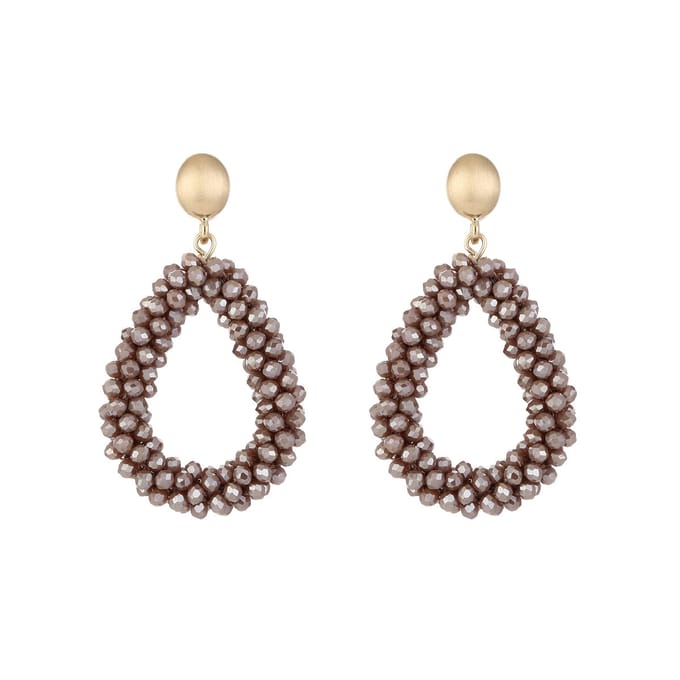 Oorbellen Crystal Elegance - Camel - Feestdagen - Kerst - Cadeau