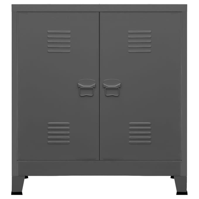 vidaXL - Opbergkast - industrieel - 90x40x100 - cm - staal - antracietkleurig