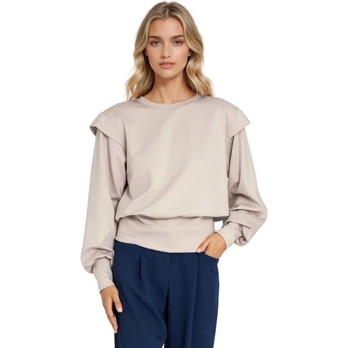 Blouse met hoge ribbelmanchetten voor dames Nife