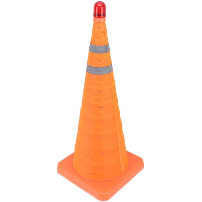 Inklapbare Verkeerskegel 70x30x30CM Dubbele Reflecterende Kraag Veiligheidskegel met Waarschuwingslicht voor Weg orange